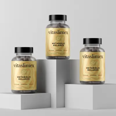 Photo réelle de plusieurs flacons VitaSlimEx présentés sur la page produit